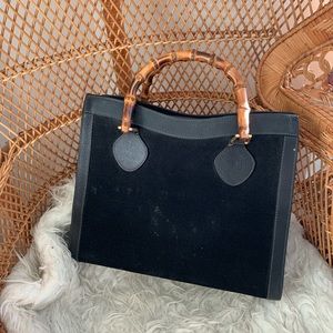Gucci - Vintage Suede Diana Bamboo Tote